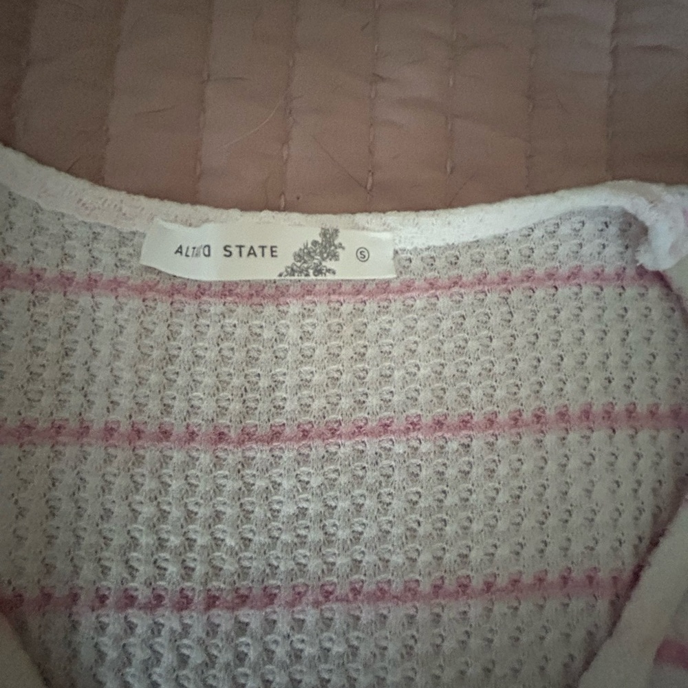Altar'd State Pink and White Tank Top